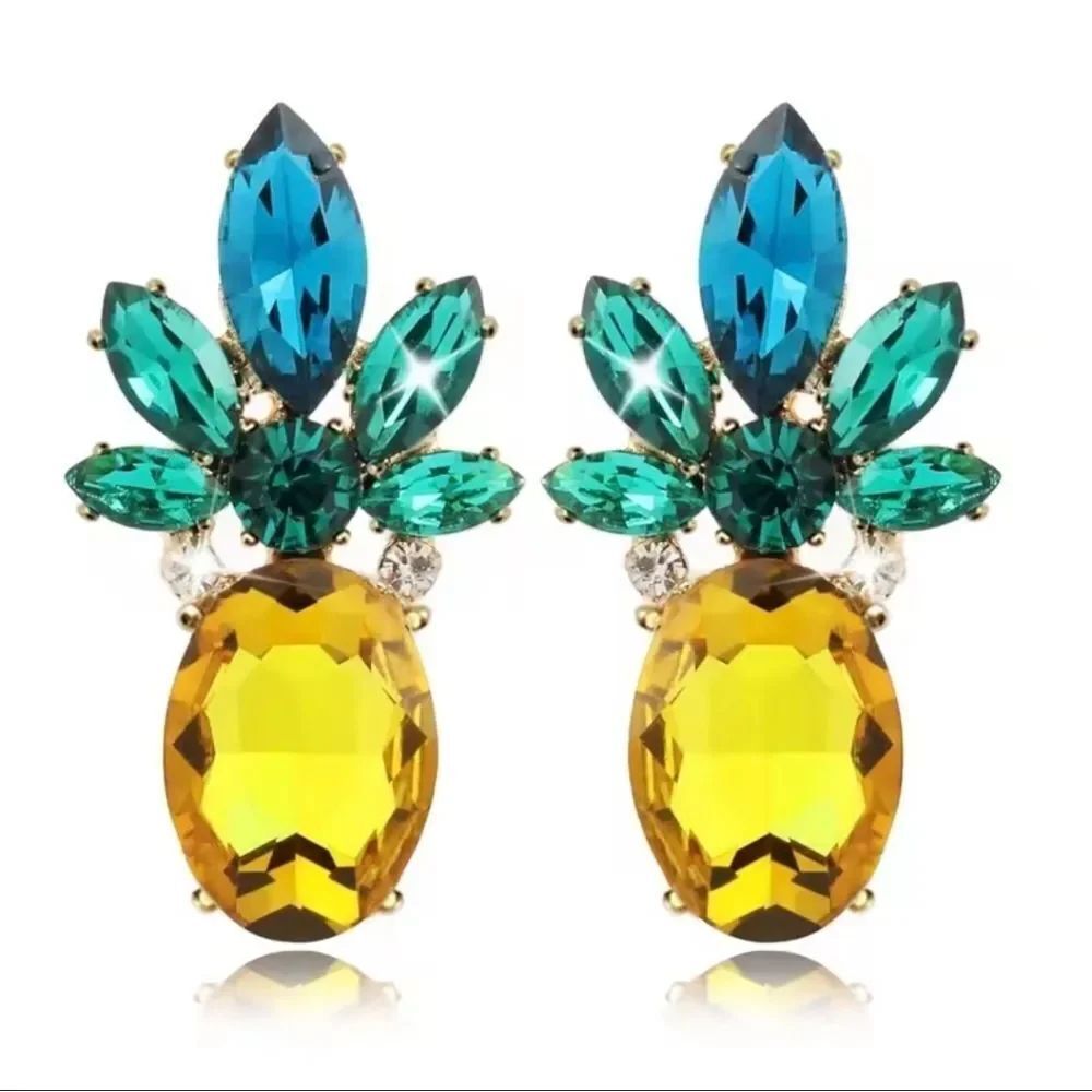 Crystal Pineapple Stud Earrings